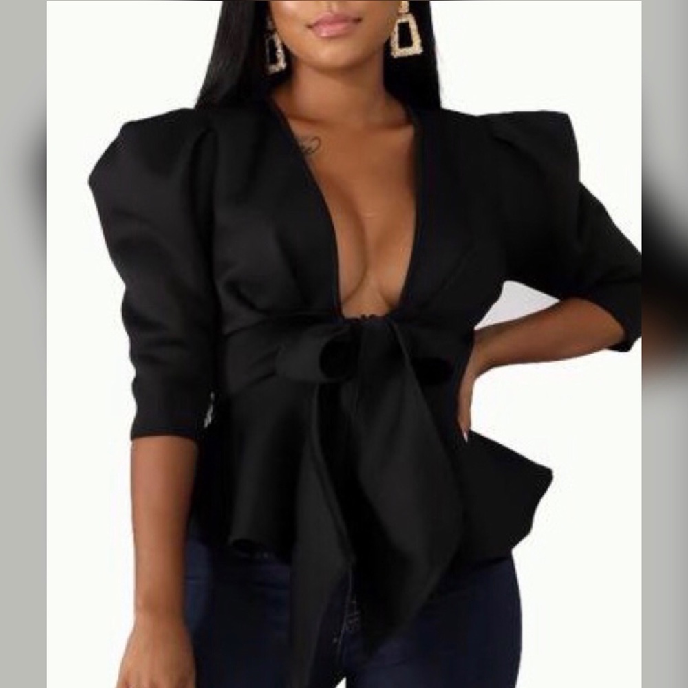 Sexy Bow Blouse, Black